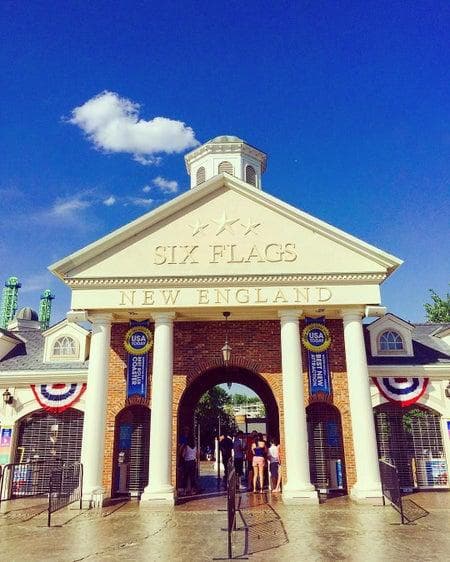 The Six Flags New England entrance in Agawam, MA